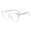SHAUNA Rivet Decoration Women Square Glasses Frame Fashion Ladies Reading Eyeglasses Frames UV400