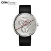 CIGA Design Watch I Series Fashion Creative Quartz Watch 43mm Men&women Time Machine Gear Watch Silver Belt I011-SISI-1