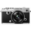 Olympus OLYMPUS PEN-F-1718K fixed focus lens set silver 20 million pixels built-in WIFI five-axis anti-shake flip touch screen classic retro