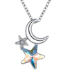 Top Quality Crystals From Swa Elements Star Charm Necklace Chain Fashion Jewellery Nickel Free Pendant Party Accessories 26282