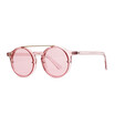 SHAUNA Double Bridges Fashion Women Round Sunglasses Nail Decoration Men Red Tinted Lens Glasses UV400