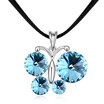 White Gold Plated Butterflies Pendants Necklace Austrian Crystals from Swa Elements Women Fashin Jewelry Accessories 14580