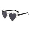 SHAUNA Oversize Double Rims Women Heart Sharp Sunglasses Fashion Ladies Clear Red Lens Shades UV400