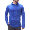 Mens SpringAutumn New Fashion Solid Color Pleated Design Long Sleeved Hooded Sweatshirts