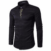 Men Long Sleeve Shirts Luxury Gold Embroidery Printed Brand Weeding Shirt Gentleman Tuxedo Shirts Chemise Homme Solid Camisas