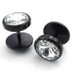 Hpolw Mens Cubic Zirconia Stainless Steel Stud Earrings Black