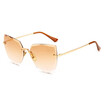 SHAUNA Oversize Women Rimless Sunglasses Fashion Ladies Pink Gradient Lens Shades UV400