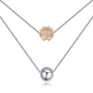 High Quality Double Necklaces Pendants Crystals From Swa Elements for Women White Gold Plated Valentines Day Gift 25448