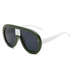 SHAUNA Oversize Double Colors Frame Women Pilot Sunglasses Brand Designer Fashion Nail Decoration Men Black Lens Shades