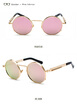 SHAUNA Classic Round Steampunk Sunglasses 9 Colors Retro Metal Springs Decoration ReflectiveClear Lens Punk Eyewear