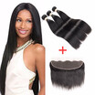 Brazilian Virgin Hair Straight With Lace Frontal Closure Ear To Ear Lace Frontal Closure With Bundles Brazilian Straight HCDIVA