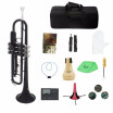 Professional Brass Trumpet Bb B Flat with Mouthpiece Carry Bag Tuner Mute Trumpet Stand Gloves Cleaning Tools