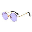 SHAUNA Vintage Women Round Rimless Sunglasses Summer Styles Trending Men Clear Red Shades UV400