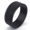 Hpolw Flexible Stainless Steel Screen Mens Womens beautiful design RingWoven Mesh BandWidth 8mm