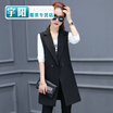 Suit vest female long section 2017 spring&autumn stripes Slim sleeveless spring gas professional suit vest