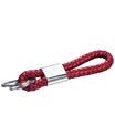 KOOLIFE hand-woven leather rope car key chain key ring men&women waist pendant key chain creative gift car-free key ring model double ring - red