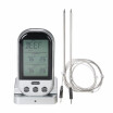 Wireless Digital Food BBQ Cooking Thermometer Timer Backlight LCD Temperature Gauge with Transmission Dual Probes--Black