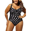 WoldGirls Womens Plus Size Swimsuit Swimwear One Piece Polka Dot Monokini Bikini