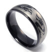 Hpolw 8mm beautiful design Black Stainless Steel Band Dragon Design Mens Ringperfect in workmanship