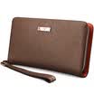 Seven wolves men&39s hand bag large capacity multi-card zipper cowhide bag can be issued driving license 1A2113031-02 brown