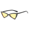 SHAUNA Laser Engraving Classic Women Triangle Sunglasses Fashion Men Clear Red Lens Glasses UV400