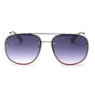 SHAUNA Oversize Pearl Effect Rim Women Round Rimless Sunglasses Double Bridges Fashion Men Gradient Lens Shades UV400