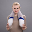 Autumn&winter new fashion female fox scarf natural fox fur warm color color matching striped scarf party elegant gift discount