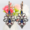 SUNSPICE MS Exquisite Women Crystal Earrings Turkish Retro Vintage Dangle Hook Love Earrings Drop Water Resin Ethnic Jewelry