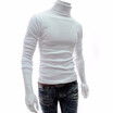 Turtleneck Cotton Plain Long Sleeve Pullover Mens Sweaters