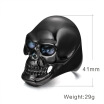 Hot Sale Men Fashion Jewelry Domineering Thick 316L Titanium Stainless Black Skull Ring Chunky Men Finger Ring Accessories for Prom Party Birthday Gift