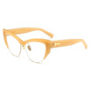SHAUNA Fashion Half Frame Women Cat Eye Sunglasses Brand Designer Classic Ladies TintedClear Glasses UV400