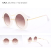 SHAUNA Oversize Faceted Frame Women Round Sunglasses Popular Ladies Gradient Lens Shades UV400