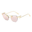 SHAUNA Unique Pin Sharp Bridge Women Rimless Cat Eye Sunglasses Fashion Men Transparent Pink Lens Shades UV400