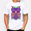 JCCHENFS 2018 Fashion Summer Mens T-shirt Owl 3D Printing Casual Short Sleeved White T shirt for Men brand