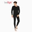 INTERIGHT Qiuyi Qiuku 50S long-staple cotton spandex super soft warm mens round neck set ingenuity to create Jingshu cotton craft ash gray L