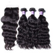 UNice Hair Kysiss Virgin Series Indian Natural Wave Closure 44 Free Part Lace Closure With 4 Bundles Human Hair Weaves