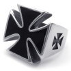 Hpolw men black&silver Stainless Steel Cross Mens Ring&Quality guaranteecolorfast