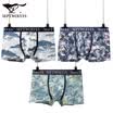 Seven wolves panties mens mens underwear boyshort wolf totem printing middle waist breathable four corner shorts head 3 gift box 97131-XL