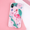 Cartoon Flamingo Leaves Rose Flower Cover Soft TPU Back Cases For iPhone X 8 7 6 6S Plus