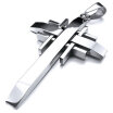 Hpolw Mens Stainless Steel Pendant Necklace Silver Cross Vintage -with 23 inch Chain