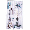 3D Blue Sea Life Seashell Pattern Water-resistant Bathing Shower Curtain Bathroom Decor