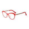 SHAUNA Metal Chain Legs Women Cat Eye Glasses Frame Fashion Ladies Anti-Blue Rays Lens Glasses UV400