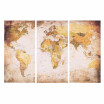 35 70cm HD Printed 3 Panel Frameless World Map Canvas Painting Wall Art Pictures Decor for Hallway Living Room Bedroom