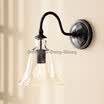 Accesorios de soporte de hierro de la vendimia aplique de pared de la campana de vidrio luz de la pared para el baño del hotel