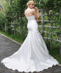 Mermaid Trumpet Strapless Satin Corded Lace Made-To-Measure Wedding Dresses with Appliques Lace by CIRCELEE