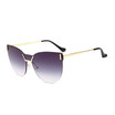 SHAUNA Fashion Rimless Women Cat Eye Sunglasses New Arrival Men Integrated Purple Gradient Lens Glasses UV400