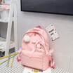 Japanese Original Wind Soft Girl Heart Bag for Girl Student Younger Sister Cute Bow Hair Ball Light Shoulder Backpack