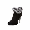 Sexy Women Boots Winter High Heels Ankle Boots Shoes Women Fall Ladies Short Boots Snow Fur Zip White Red Big Size 11 45