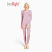 INTERIGHT thermal underwear female cashmere protein lace collar set powder M