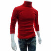 Turtleneck Cotton Plain Long Sleeve Pullover Mens Sweaters